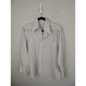 Mens Vintage polyester button down shirt size medium